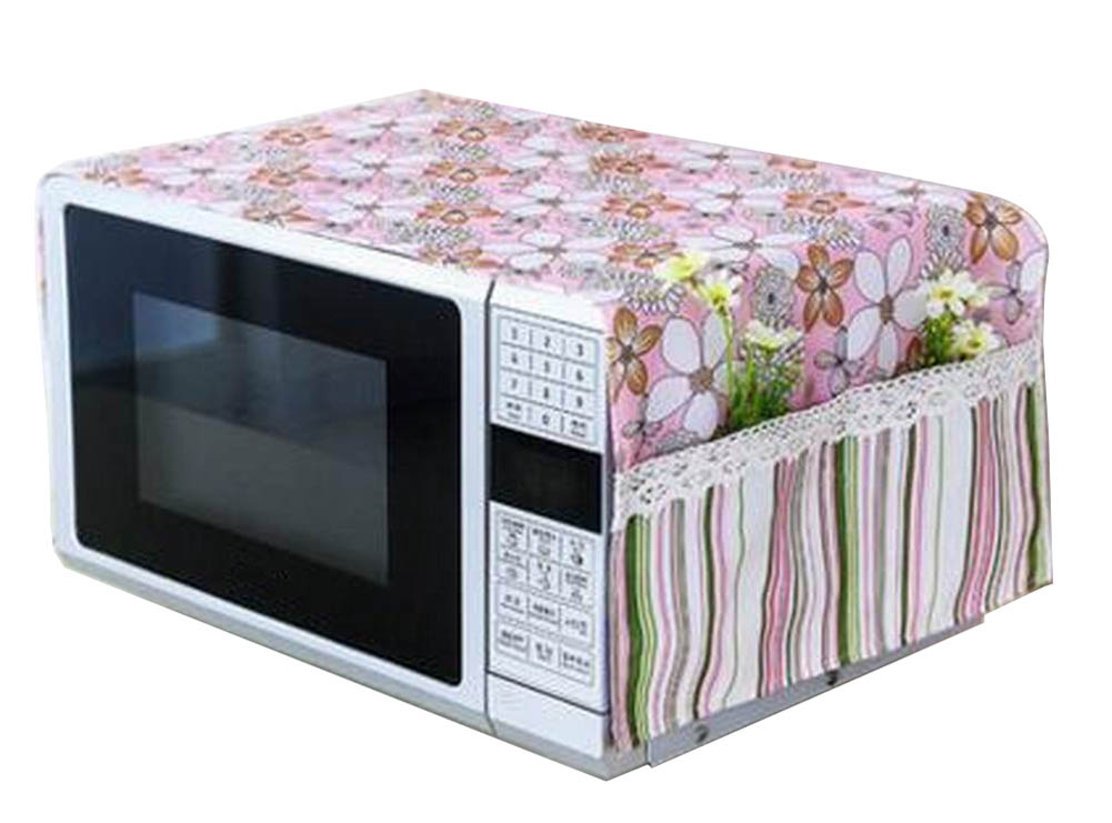 1pc Marble Print Microwave Oven Cover, Polyester Dust-proof Microwave Oven Top  Cover For Home